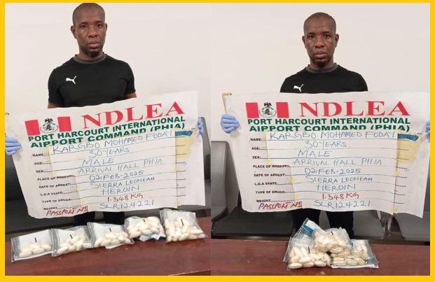 NDLEA Arrests Two Drug Kingpins for Smuggling 125 Wraps of Heroin