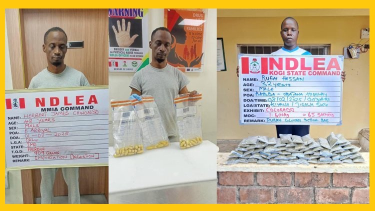 NDLEA Arrests Two Drug Kingpins for Smuggling 125 Wraps of Heroin