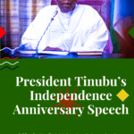 Full Text: President Tinubu’s Independence Anniversary Speech