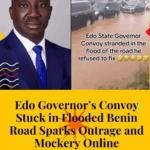 Edo Governor’s Convoy Stuck in Flooded Benin Road Sparks Outrage and Mockery Online