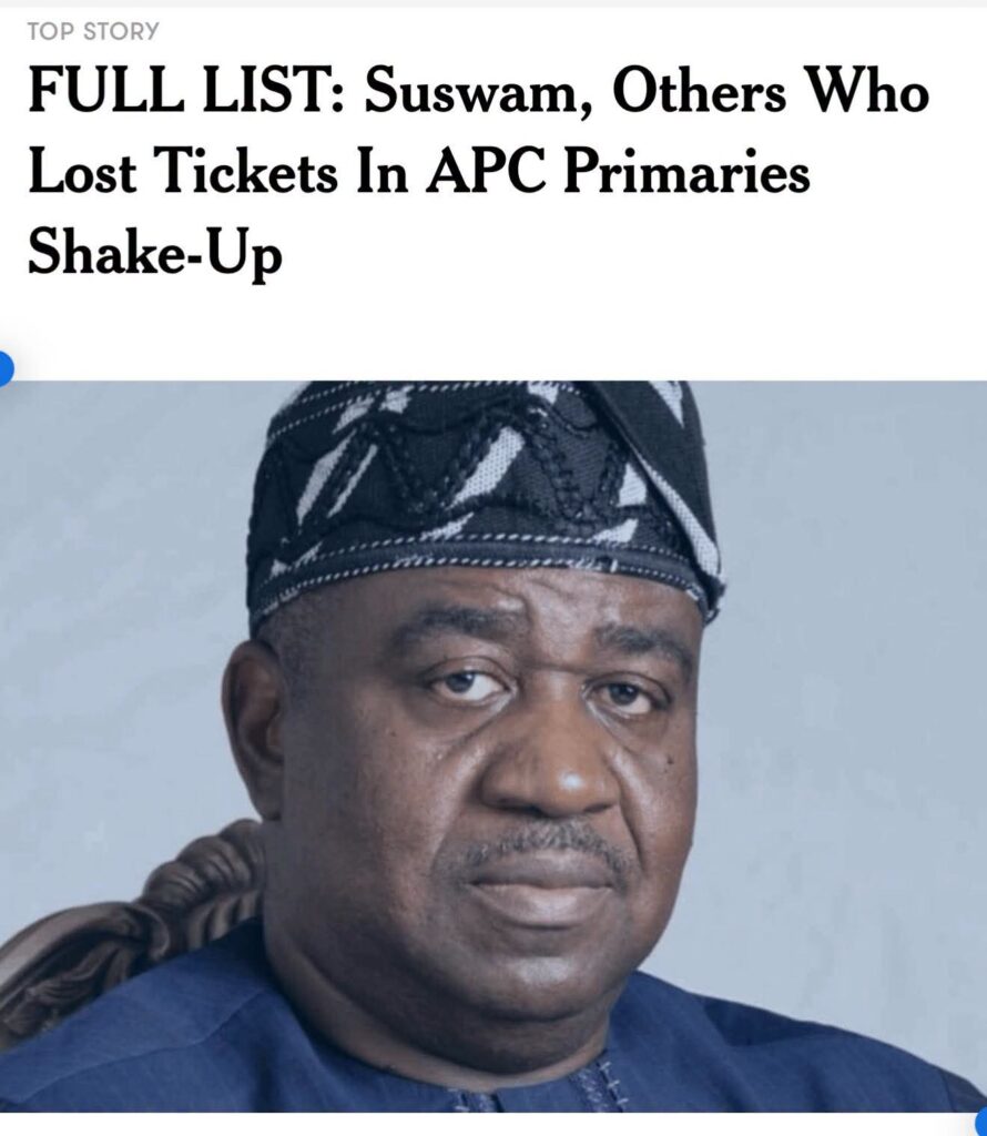 APC Drops Suswam, Replaces Abia South Candidate, Others in Major 2027 Primaries Shake-Up