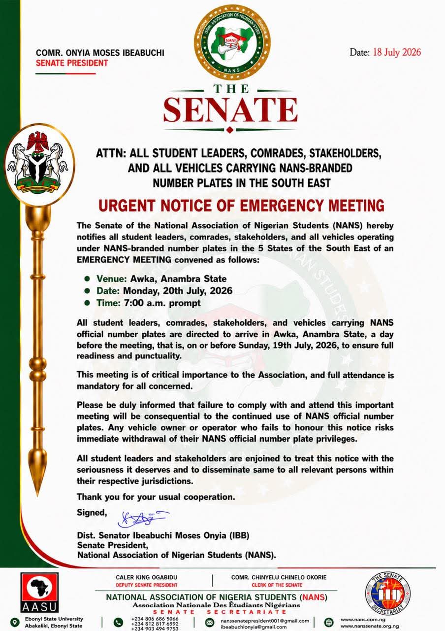 NANS Summons Emergency South East Meeting, Warns of Sanctions Over Official Number Plates